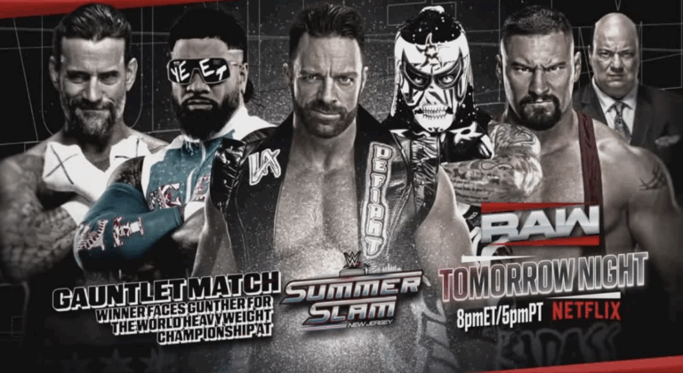 match graphic for WWE Raw tonight gauntlet match